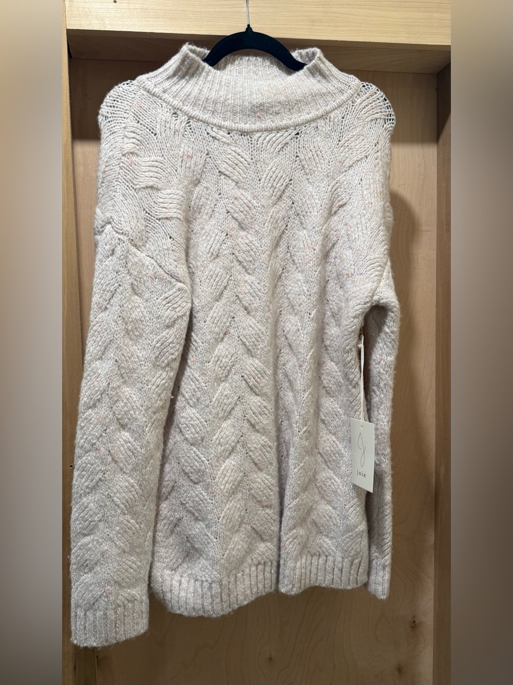 Joie Cream Cable-Knit Turtleneck Sweater Size Small NWT